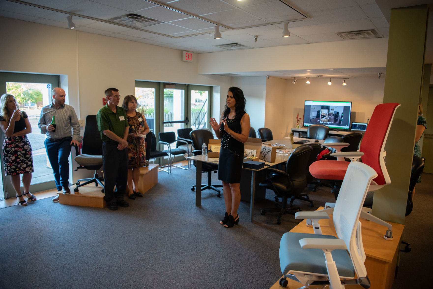 Kellie (center) and Kristi Wright host the Fairport-Perinton Chamber of Commerce's After Hours